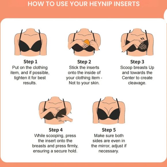 HeyNip Ultra Boost Inserts × 1 A / Beige - NEVER WORN sticky bra - Picture 6 of 7